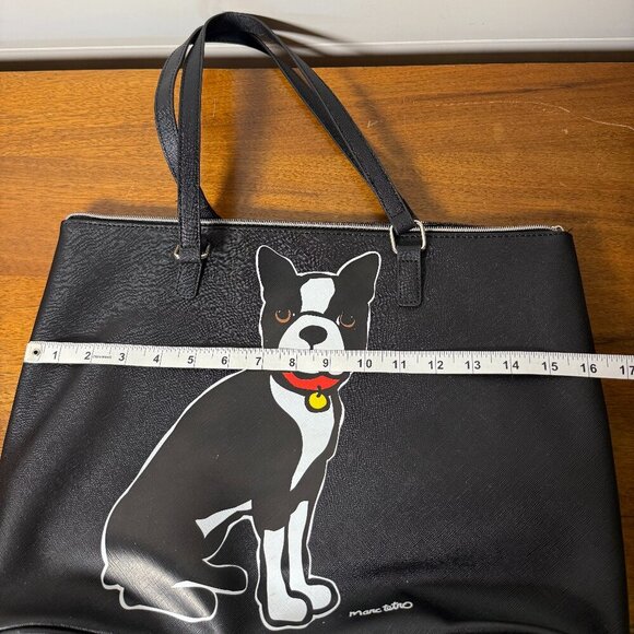 Marc Tetro Black Large Tote with Boston Terrier Dog Featured - Picture 10 of 12